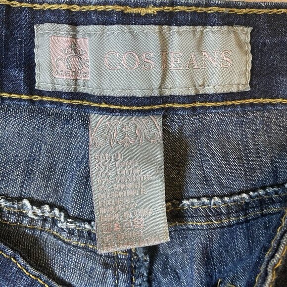 COS Jeans Bootcut Leg Denim Women's Size 10 Blue Dark Wash Mid Rise Embr… - Picture 3 of 12